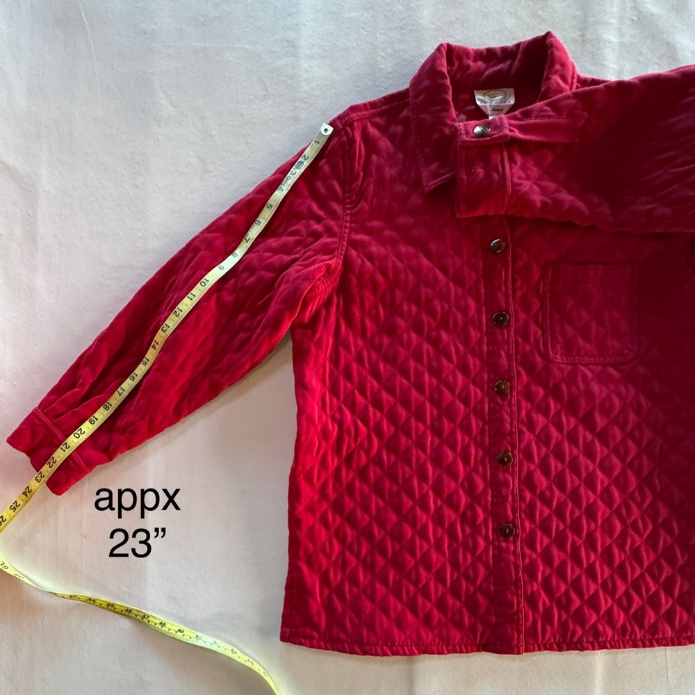 Talbots Quilted Utility Jacket Barn Chore Shacket Red (M/Petite) - Picture 12 of 17